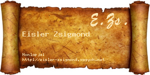 Eisler Zsigmond névjegykártya